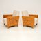 Swedish Art Deco Satin Birch Armchairs attributed to Axel Larsson , 1930, Set of 2 3