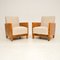 Swedish Art Deco Satin Birch Armchairs attributed to Axel Larsson , 1930, Set of 2 1