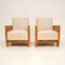 Swedish Art Deco Satin Birch Armchairs attributed to Axel Larsson , 1930, Set of 2 2