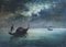 Carlo Vason, Gondoles sur la Lagune et vue sur Venise, Oil on Wood 1