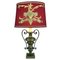 Bronze Table Lamp with Antique Embroidery, 1950s 1