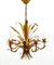 Lámpara de araña Hollywood Regency floral de Hans Kögl, años 70, Imagen 1