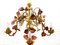 Lámpara de araña Hollywood Regency floral, años 70, Imagen 4