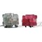 Brutalist Bubble Glass Clear & Red Table Lamps, 1960s, Set of 2, Image 1