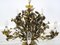 Lámpara de araña Hollywood Regency floral de Hans Kögl, años 70, Imagen 6