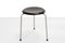 Tabouret Dot 3170 Noir par Arne Jacobsen pour Fritz Hansen, 1950s 3