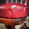Sgabelli da bar vintage in legno con sedili in skai rossi, set di 4, Immagine 5