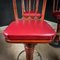 Vintage Wooden Barstools with Red Skai Seats, Set of 4 6