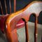 Sgabelli da bar vintage in legno con sedili in skai rossi, set di 4, Immagine 13