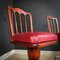 Vintage Holz Barhocker mit roten Skai Sitzen, 4 . Set 9