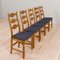 Danish Oak High Razor Dining Chairs by H. Kjærnulf, 1960s, Set of 5 10