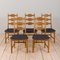 Danish Oak High Razor Dining Chairs by H. Kjærnulf, 1960s, Set of 5, Image 3