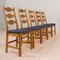 Danish Oak High Razor Dining Chairs by H. Kjærnulf, 1960s, Set of 5 11