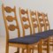 Danish Oak High Razor Dining Chairs by H. Kjærnulf, 1960s, Set of 5 12