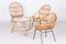 Mesa y sillas Art Déco de ratán atribuidas a Alan Fuchs, Chequia, años 40. Juego de 4, Imagen 3