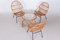 Mesa y sillas Art Déco de ratán atribuidas a Alan Fuchs, Chequia, años 40. Juego de 4, Imagen 4