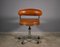 Leather Armchair with Wheels, 1970s, Image 1