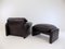 Maralunga Lounge Chair & Ottoman in Leather by Vico Magistretti for Cassina, 1970s, Set of 2 20