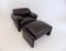 Maralunga Lounge Chair & Ottoman in Leather by Vico Magistretti for Cassina, 1970s, Set of 2 7