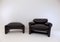 Maralunga Lounge Chair & Ottoman in Leather by Vico Magistretti for Cassina, 1970s, Set of 2 14
