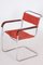 Bauhaus Red Armchair in Beech & Chrome attributed to Marcel Breuer for Mücke Melder, 1930s 6