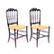 Vintage Chiavari Chairs with Leather Seats, 1950, Set of 2 1