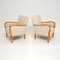 Swedish Art Deco Satin Birch Armchairs, 1930, Set of 2 3