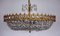 Brass & Lead Crystal Chandelier from Palwa, 1970s, Image 1