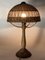 Lampada da tavolo Art Deco in vimini e fungo, anni '30, Immagine 3