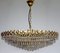 Brass & Lead Crystal Chandelier from Preico, 1970s 2