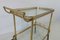 Mid-Century Italian Modern Brass and Glass Tray Bar Cart from MB, 1970s, Image 4