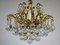 Brass & Lead Crystal Chandelier from Schröder and Co., 1970s 9