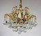 Brass & Lead Crystal Chandelier from Schröder and Co., 1970s, Image 1