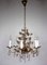 Brass & Lead Crystal Chandelier with Flowers from Palwa, 1970s 14