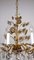 Brass & Lead Crystal Chandelier with Flowers from Palwa, 1970s 2