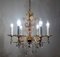 Brass & Lead Crystal Chandelier with Flowers from Palwa, 1970s 11