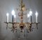 Brass & Lead Crystal Chandelier with Flowers from Palwa, 1970s 12