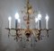 Brass & Lead Crystal Chandelier with Flowers from Palwa, 1970s, Image 12