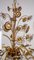 Lampadario in ottone e cristallo al piombo con fiori di Palwa, anni '70, Immagine 9