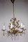 Brass & Lead Crystal Chandelier with Flowers from Palwa, 1970s 1