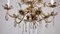 Brass & Lead Crystal Chandelier with Flowers from Palwa, 1970s, Image 4