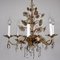 Brass & Lead Crystal Chandelier with Flowers from Palwa, 1970s 5