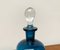 Botella Kluk Kluk danesa vintage de vidrio azul de Holmegaard, años 70, Imagen 10