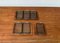 Mid-Century Danish Tray in Teak with Cabaret Glass Trays from Holmegaard, 1960s, Set of 9, Image 1