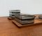Mid-Century Danish Tray in Teak with Cabaret Glass Trays from Holmegaard, 1960s, Set of 9, Image 7