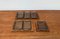 Mid-Century Danish Tray in Teak with Cabaret Glass Trays from Holmegaard, 1960s, Set of 9 4