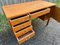 Mid-Century Danish Teak Desk with Drawers and Key, 1960s, Image 4