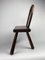 Low Brutalist Tripod Milking Stool with Curved Back, 1950s, Image 6