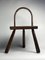 Low Brutalist Tripod Milking Stool with Curved Back, 1950s 13