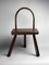 Low Brutalist Tripod Milking Stool with Curved Back, 1950s 21